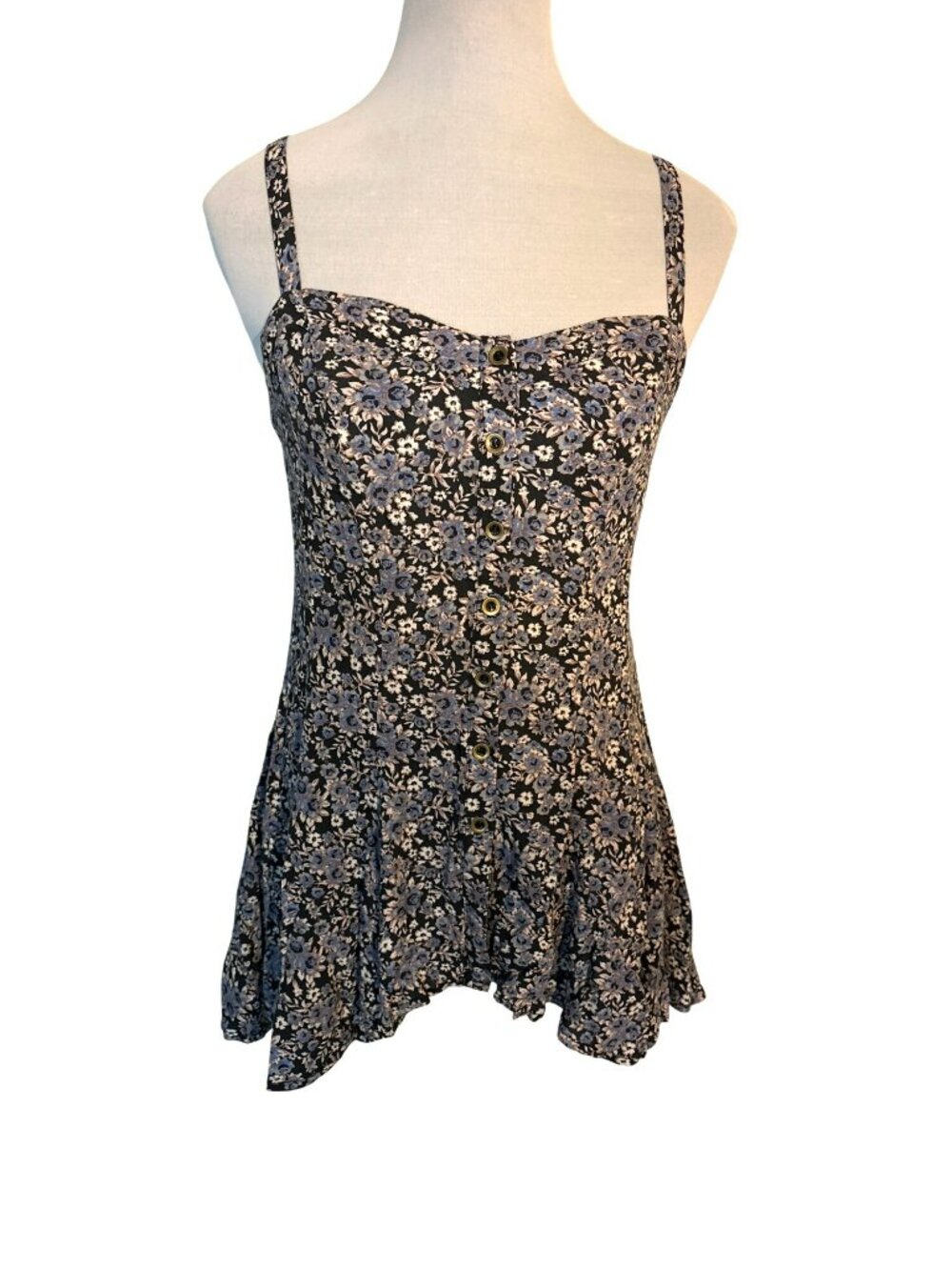 NWT Free People Jenna's Bustier Babydoll Floral-Print Sleeveless Top Size S